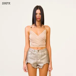 Ancient Myth Beach Halter-Neck Vest Top Sand