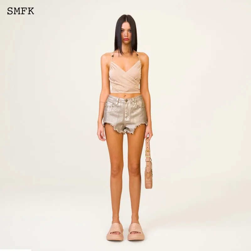 Ancient Myth Beach Halter-Neck Vest Top Sand