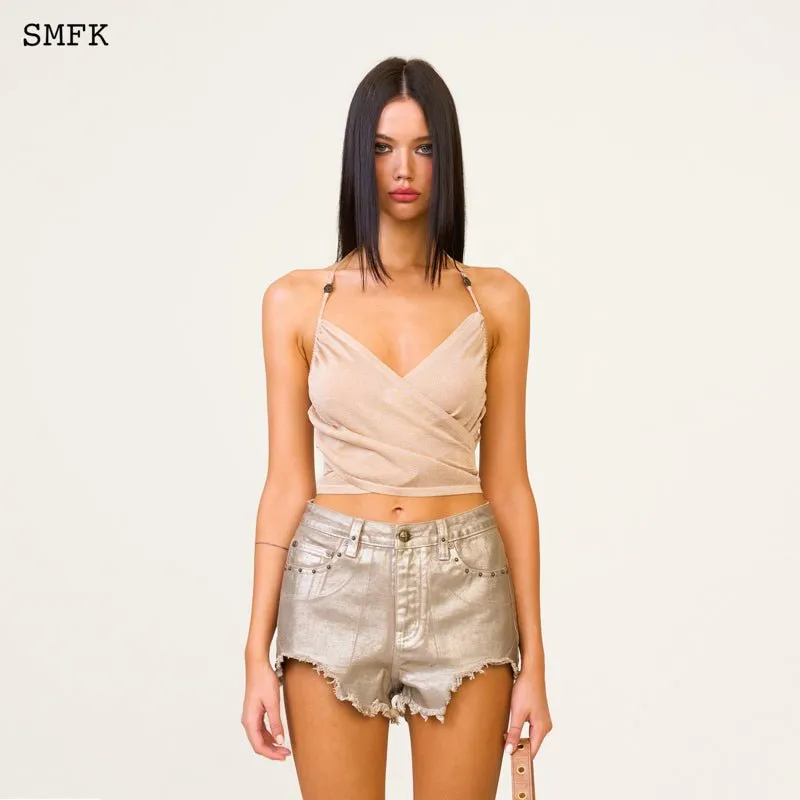 Ancient Myth Beach Halter-Neck Vest Top Sand