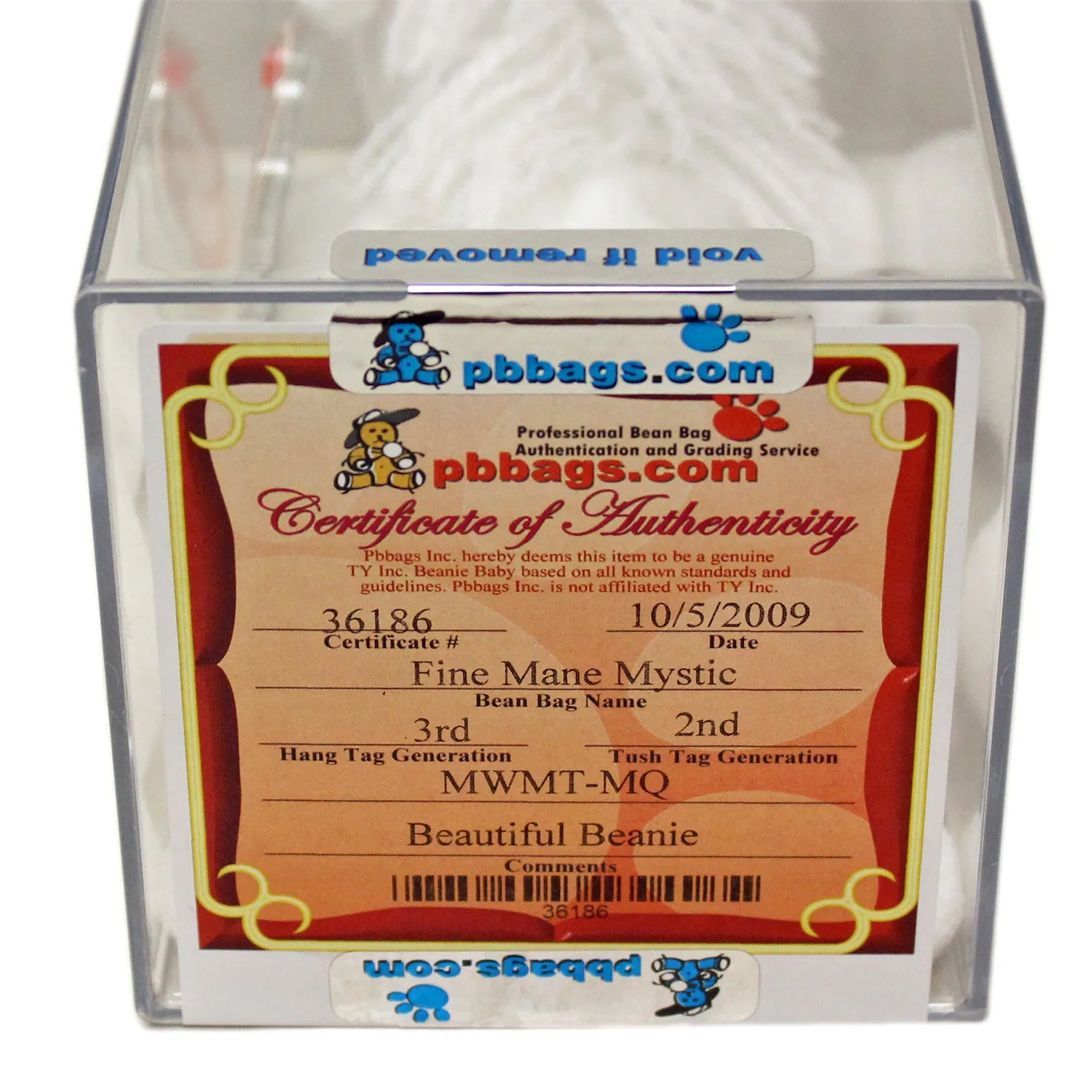 Authenticated Beanie Baby: 3rd Generation Mystic the Fine Mane Unicorn