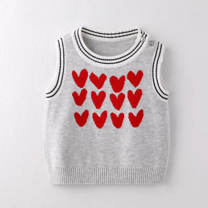Baby Heart Knitted Casual Vest