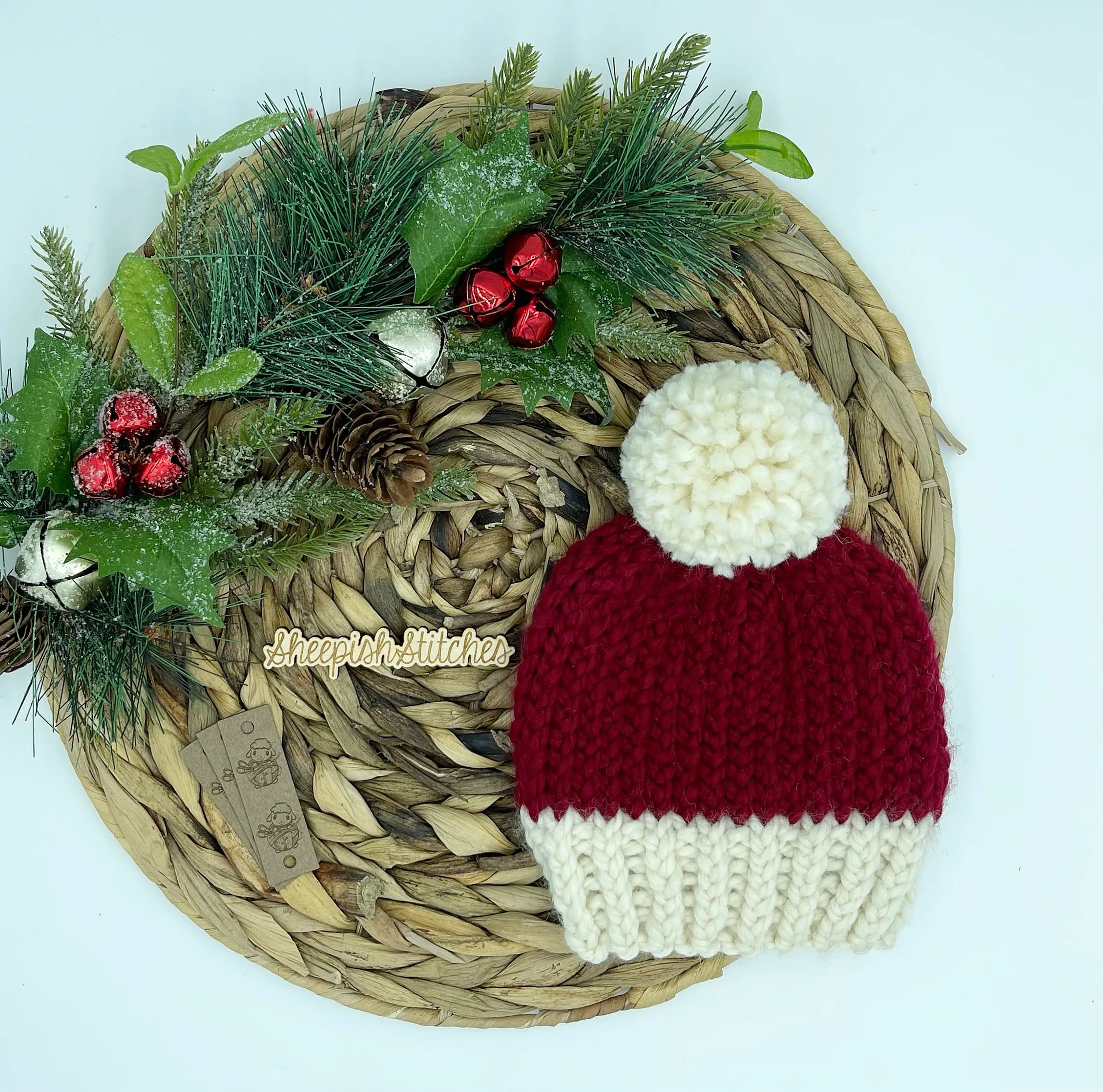 Baby Size Santa Inspired Knit Beanie