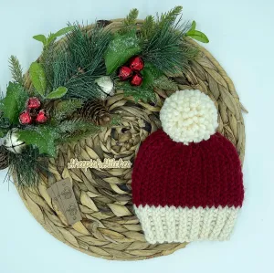 Baby Size Santa Inspired Knit Beanie