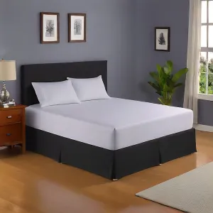 Bed Skirt 27 Inches Drop Solid Black Egyptian Cotton