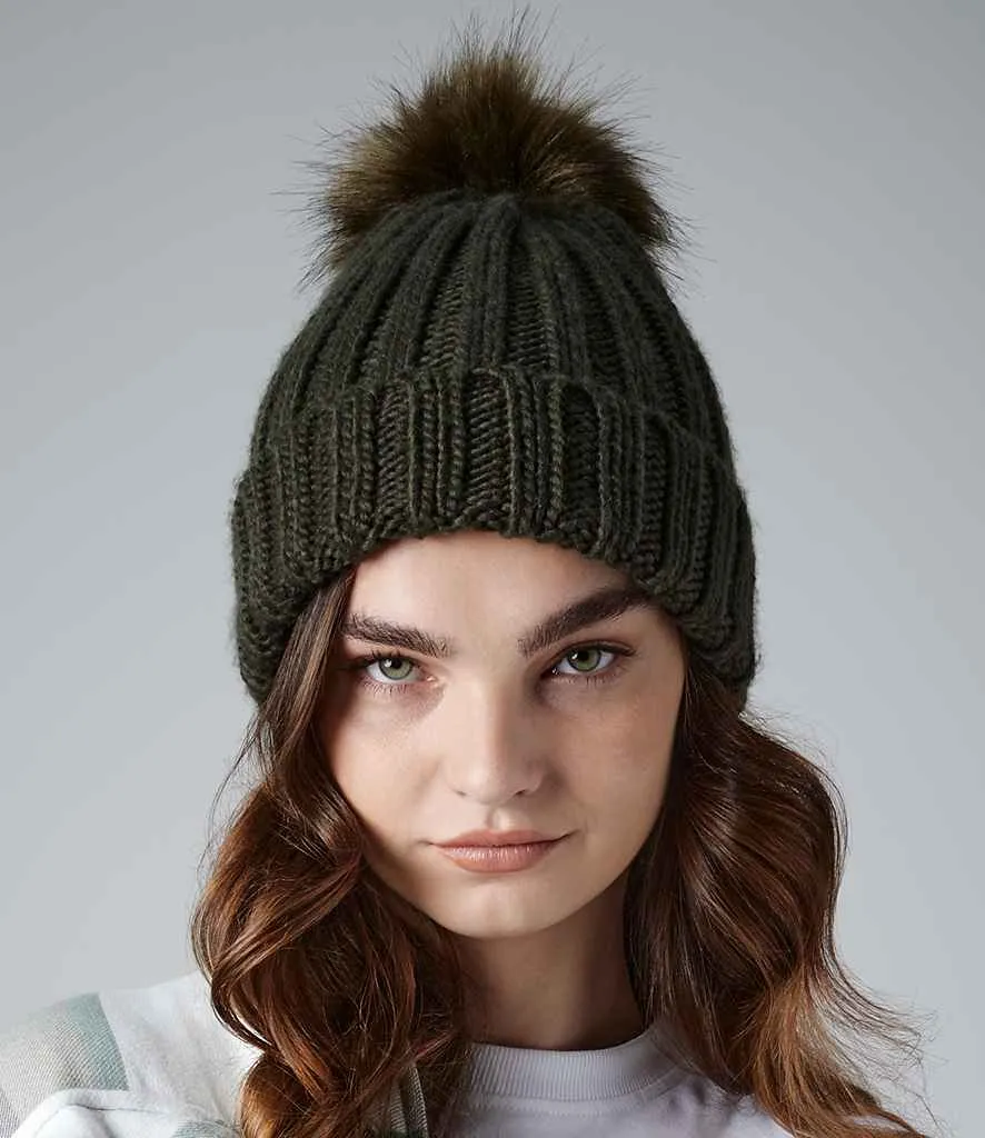 Beechfield Verbier Fur Pop Pom Beanie | Multicolor | One Size