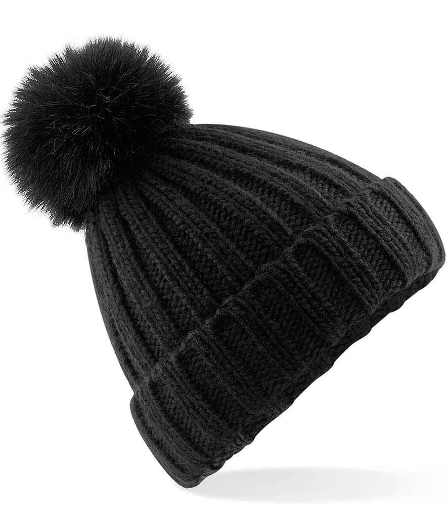 Beechfield Verbier Fur Pop Pom Beanie | Multicolor | One Size