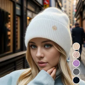 Blended Thickened Velvet Warm Versatile Solid Knitted Circumference Hat