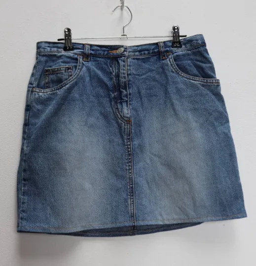 Blue Denim Mini-Skirt - M