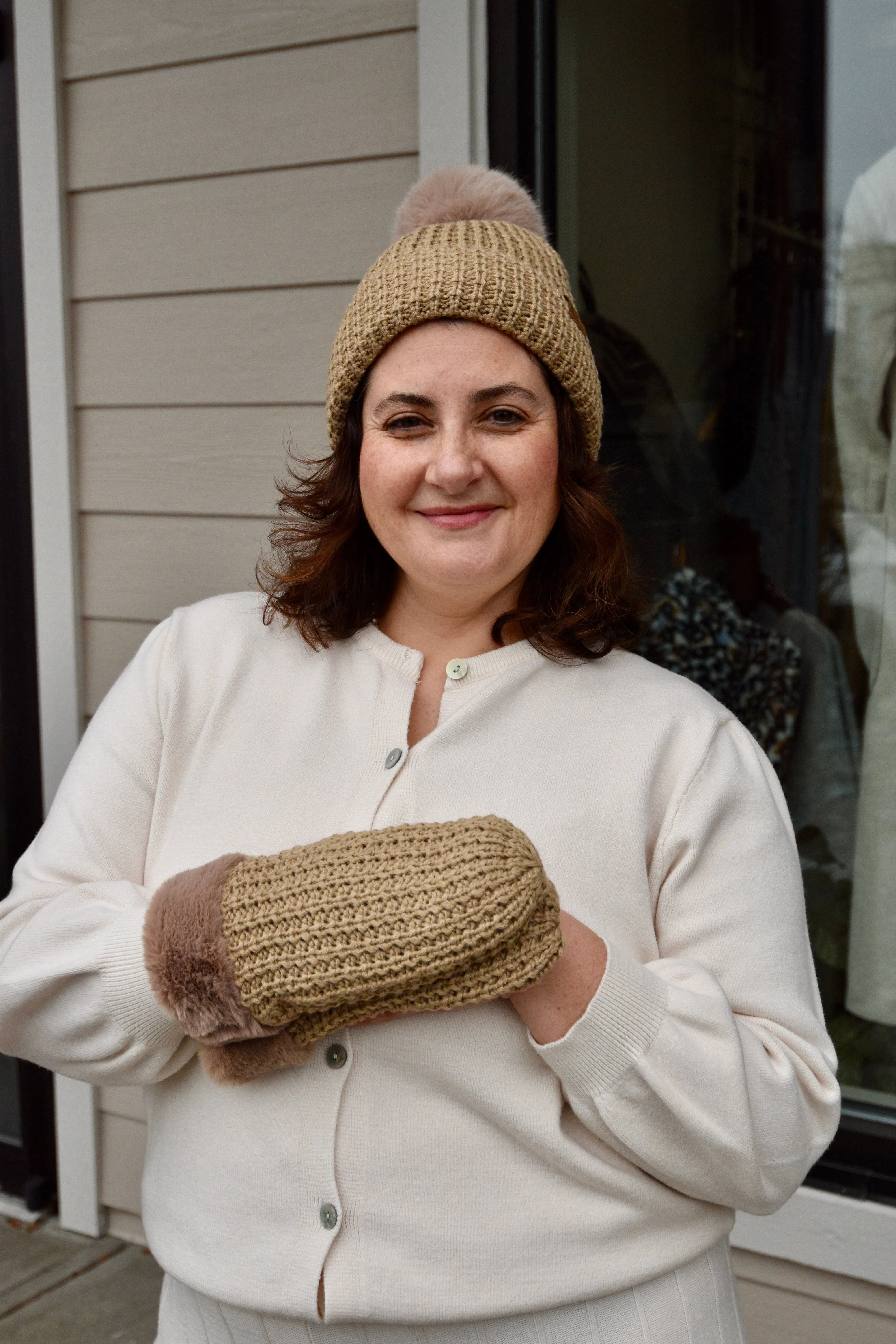 C.C Beanie - Waffle Knit Mittens