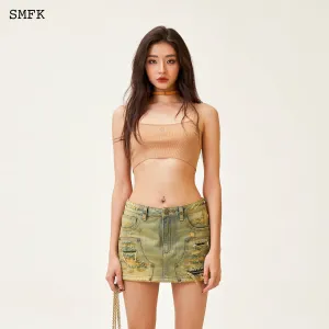 Compass Cross Classic Knitted Ultra Short Vest Top Nude