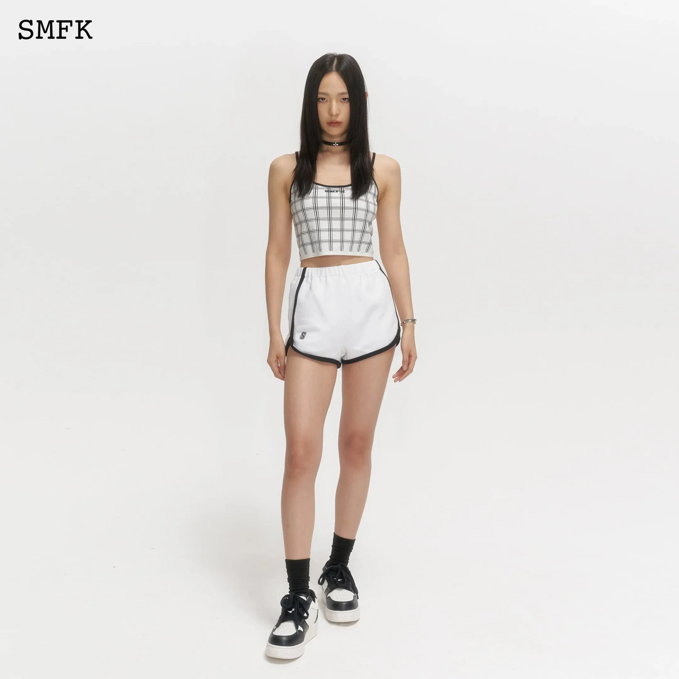 Compass White Checkered Knitted Vest
