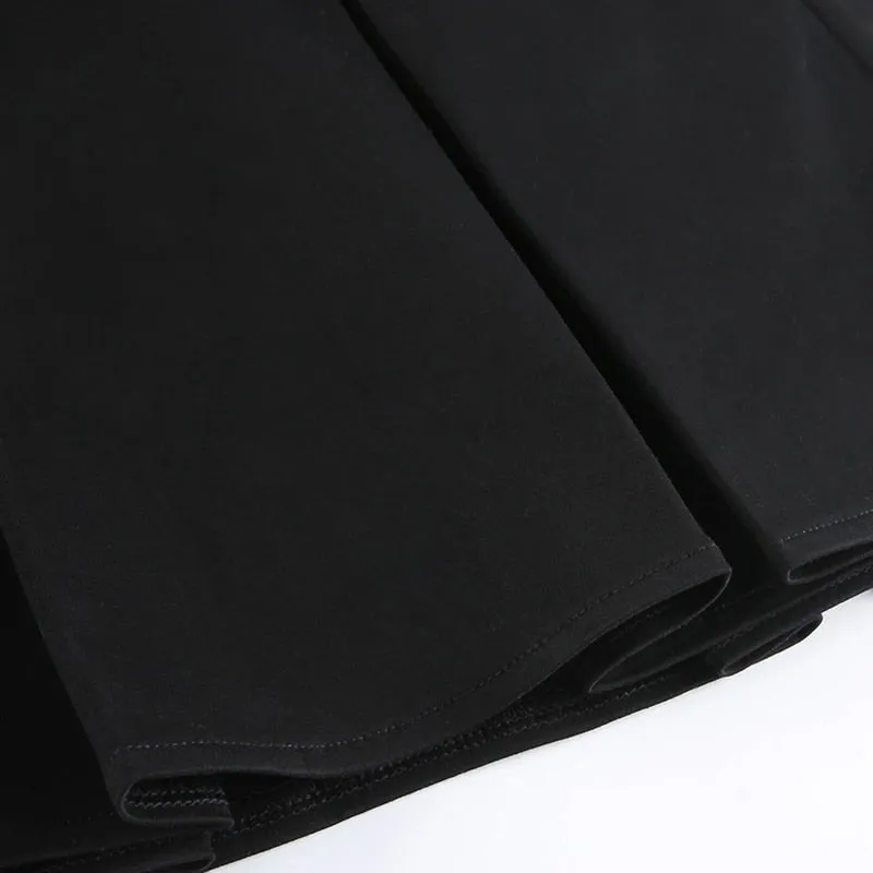 Dark Grunge Pleated Mini Skirt 2 Straps