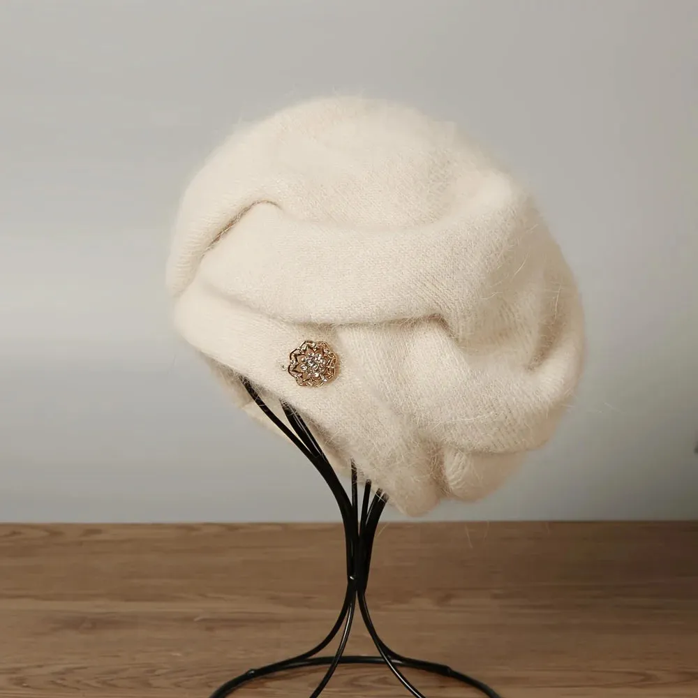 Double Layered Thickened Rabbit Fur Large Circumference Fashion Versatile Hat