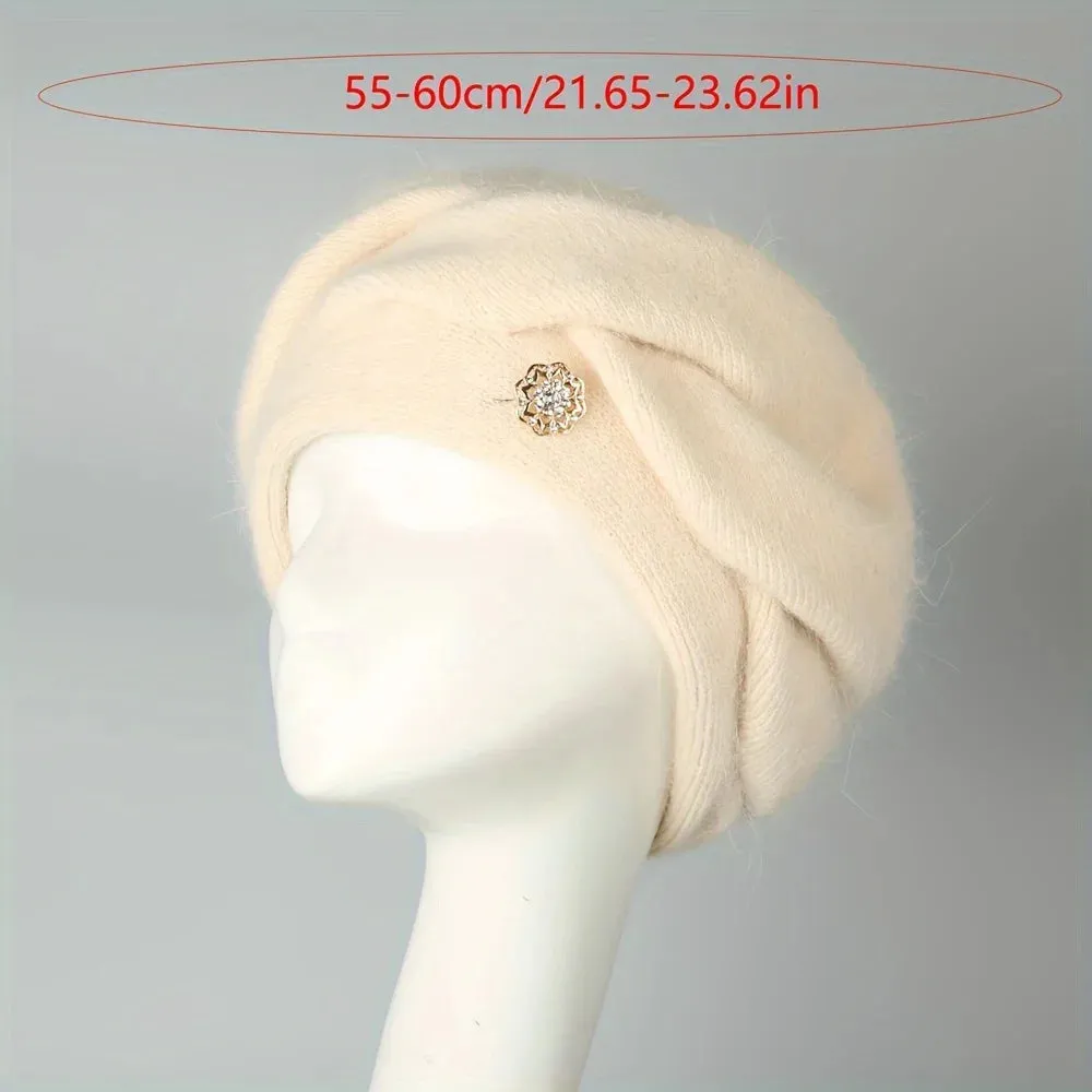 Double Layered Thickened Rabbit Fur Large Circumference Fashion Versatile Hat