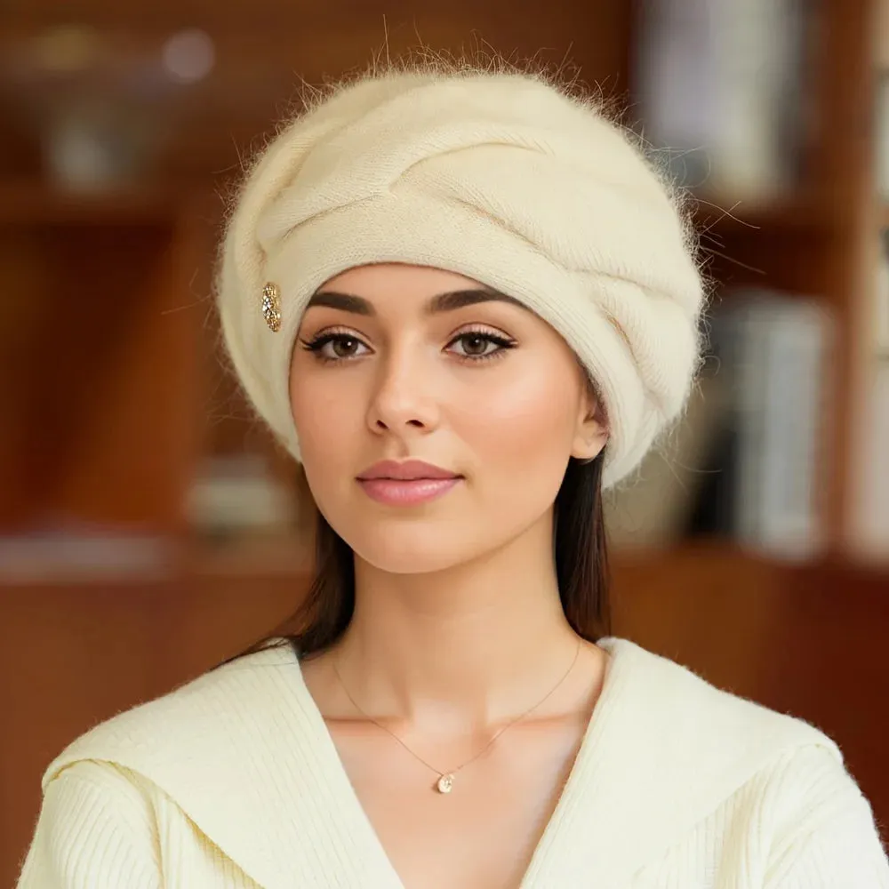 Double Layered Thickened Rabbit Fur Large Circumference Fashion Versatile Hat
