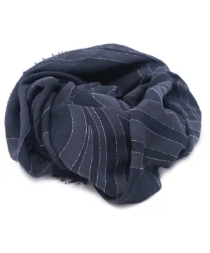 Emilio Pucci Grey & Black Print Wool Scarf