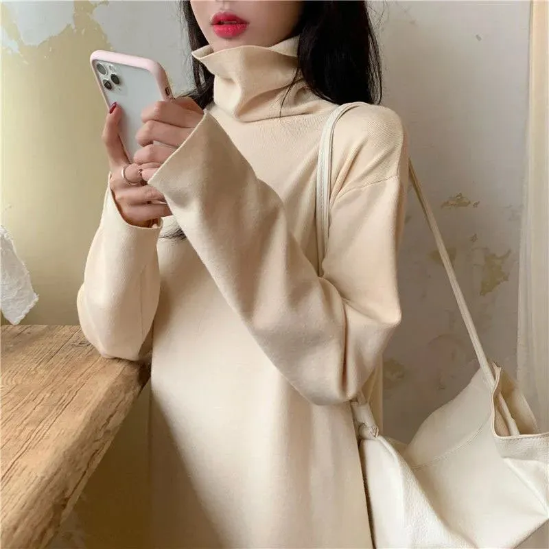 Evangeline - Cozy Turtleneck Long Dress for Women