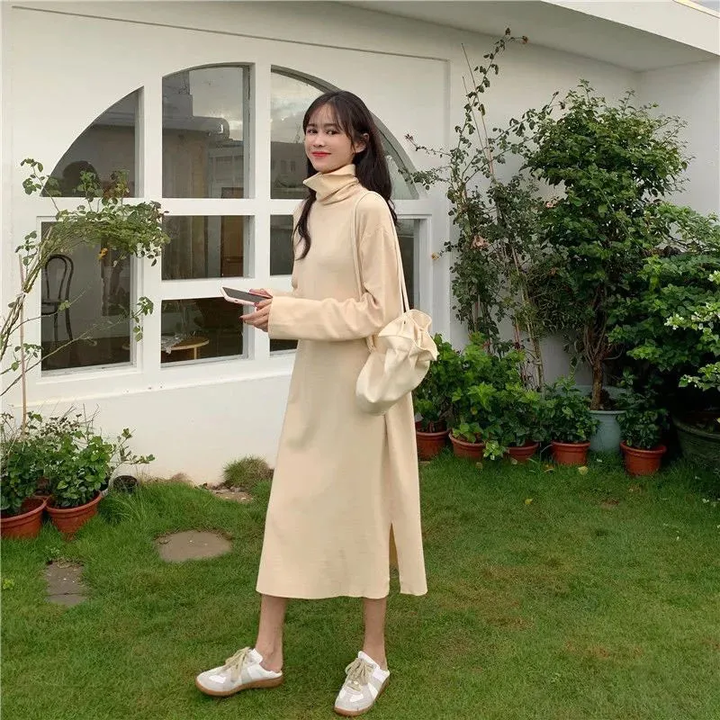 Evangeline - Cozy Turtleneck Long Dress for Women