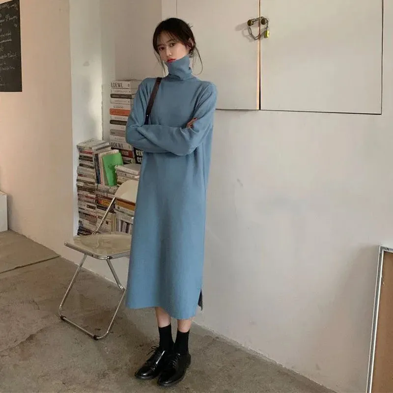 Evangeline - Cozy Turtleneck Long Dress for Women