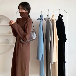 Evangeline - Cozy Turtleneck Long Dress for Women