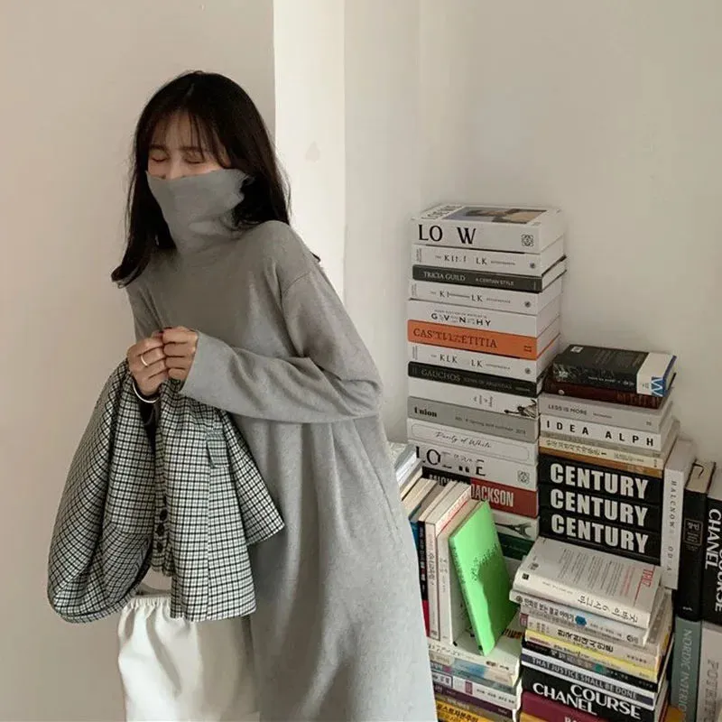 Evangeline - Cozy Turtleneck Long Dress for Women