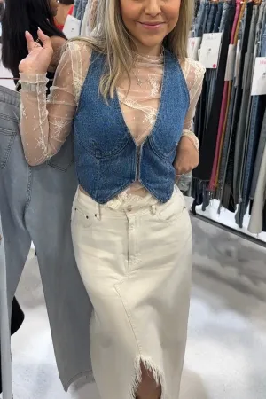 FINAL SALE!! Revolution Frayed Denim Skirt