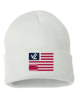 Flag Beanie White
