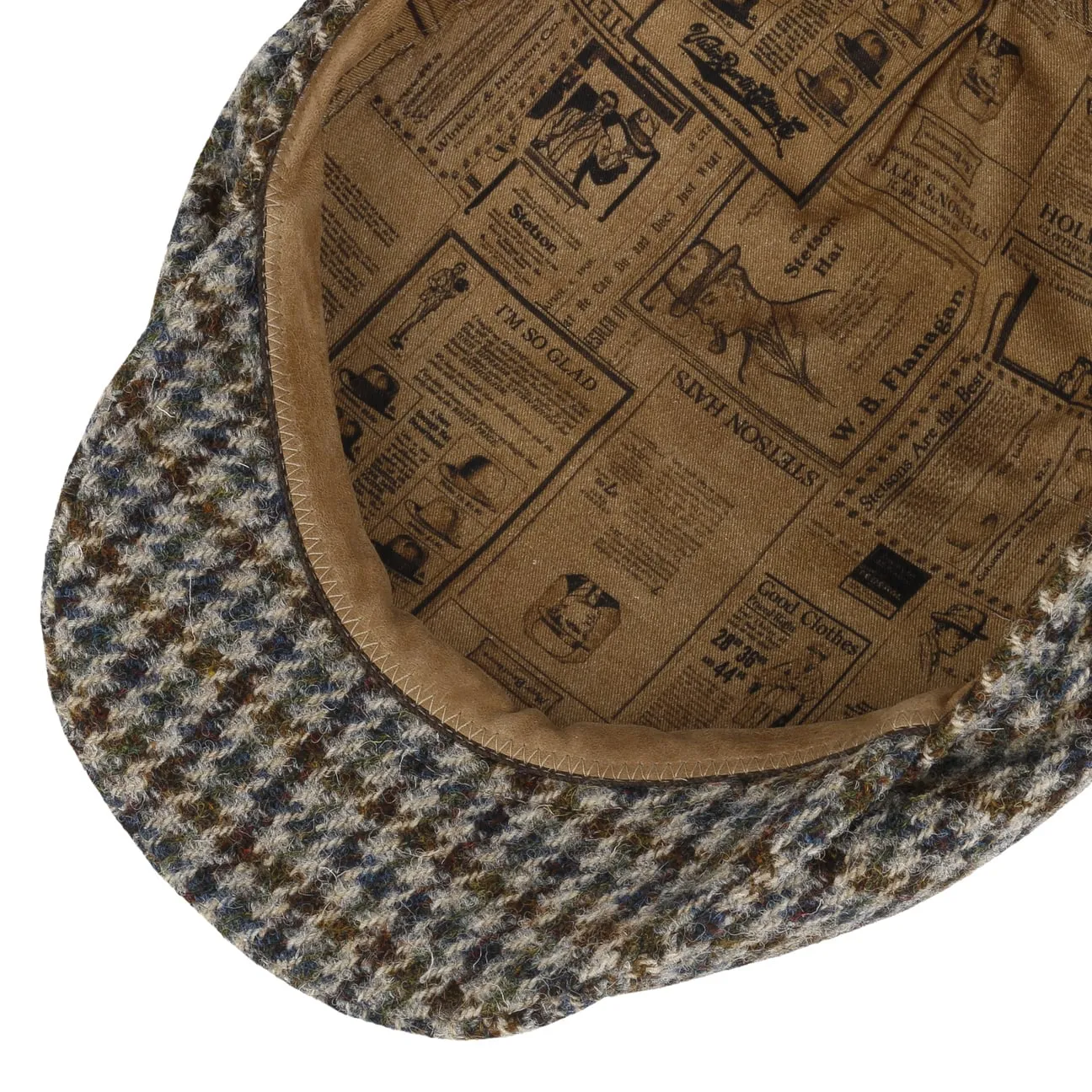 Harris Tweed Houndstooth Driver Cap by Stetson