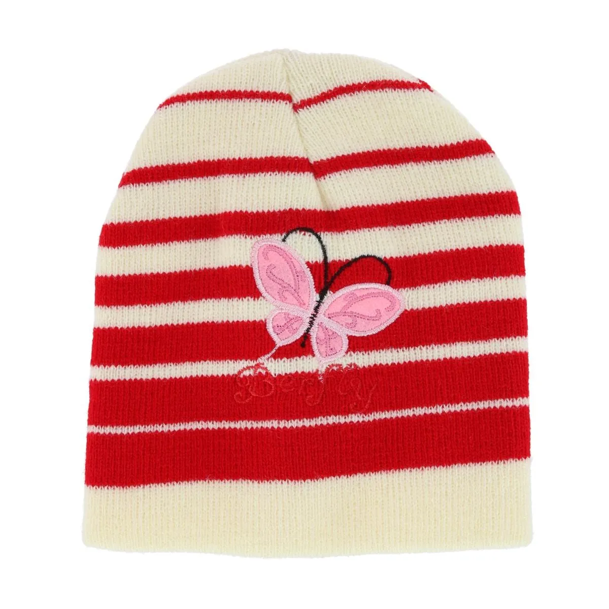 Heat Trendz Girl's One Size Fits Most Stripe Butterfly Hat Gloves and Scarf Winter Set