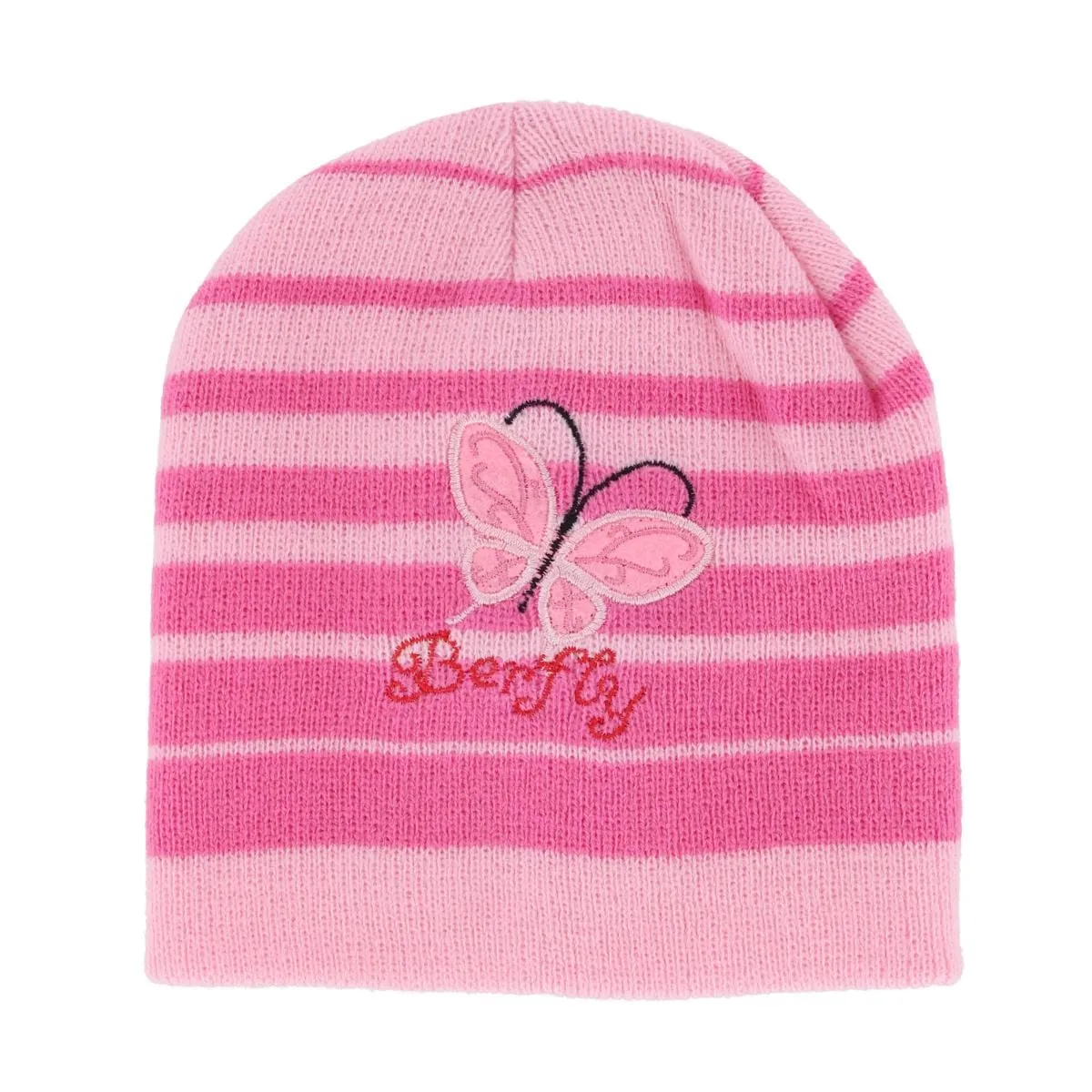 Heat Trendz Girl's One Size Fits Most Stripe Butterfly Hat Gloves and Scarf Winter Set