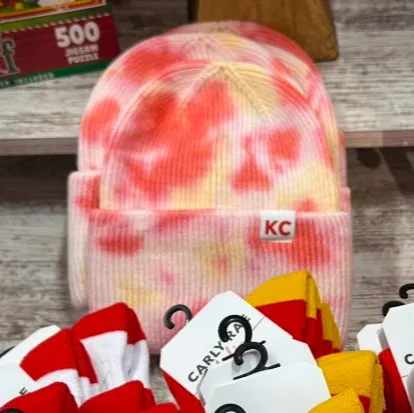 KC Watercolor Beanie - Red & Yellow