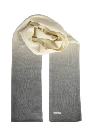 Light Gray Cashmere Wool Gradient Scarf 35 x 195 cm