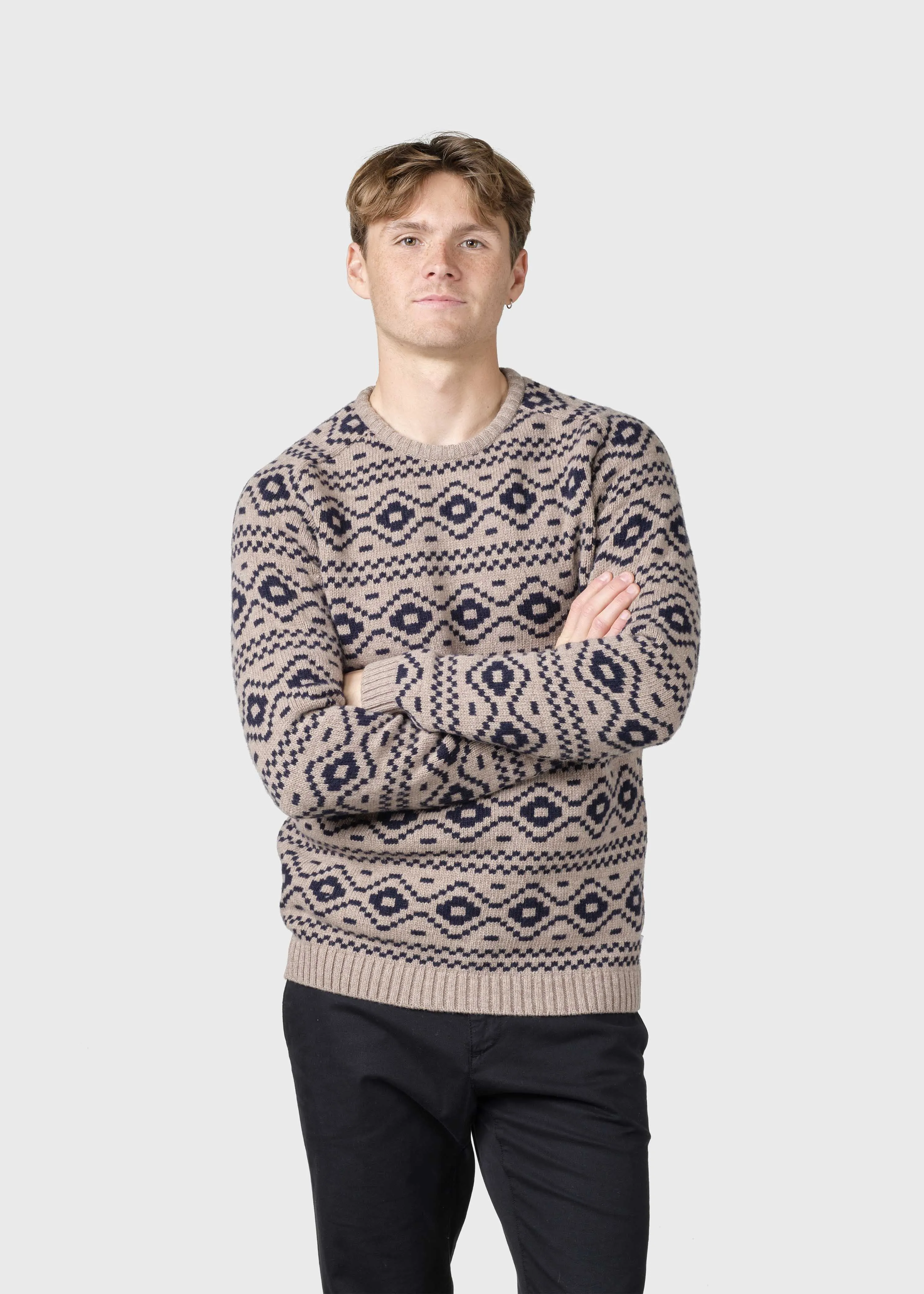 Marlon knit  - Sand/navy