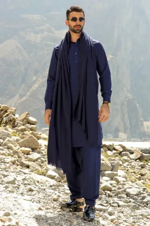 Men Blue Pashmina Cashmere Shawl