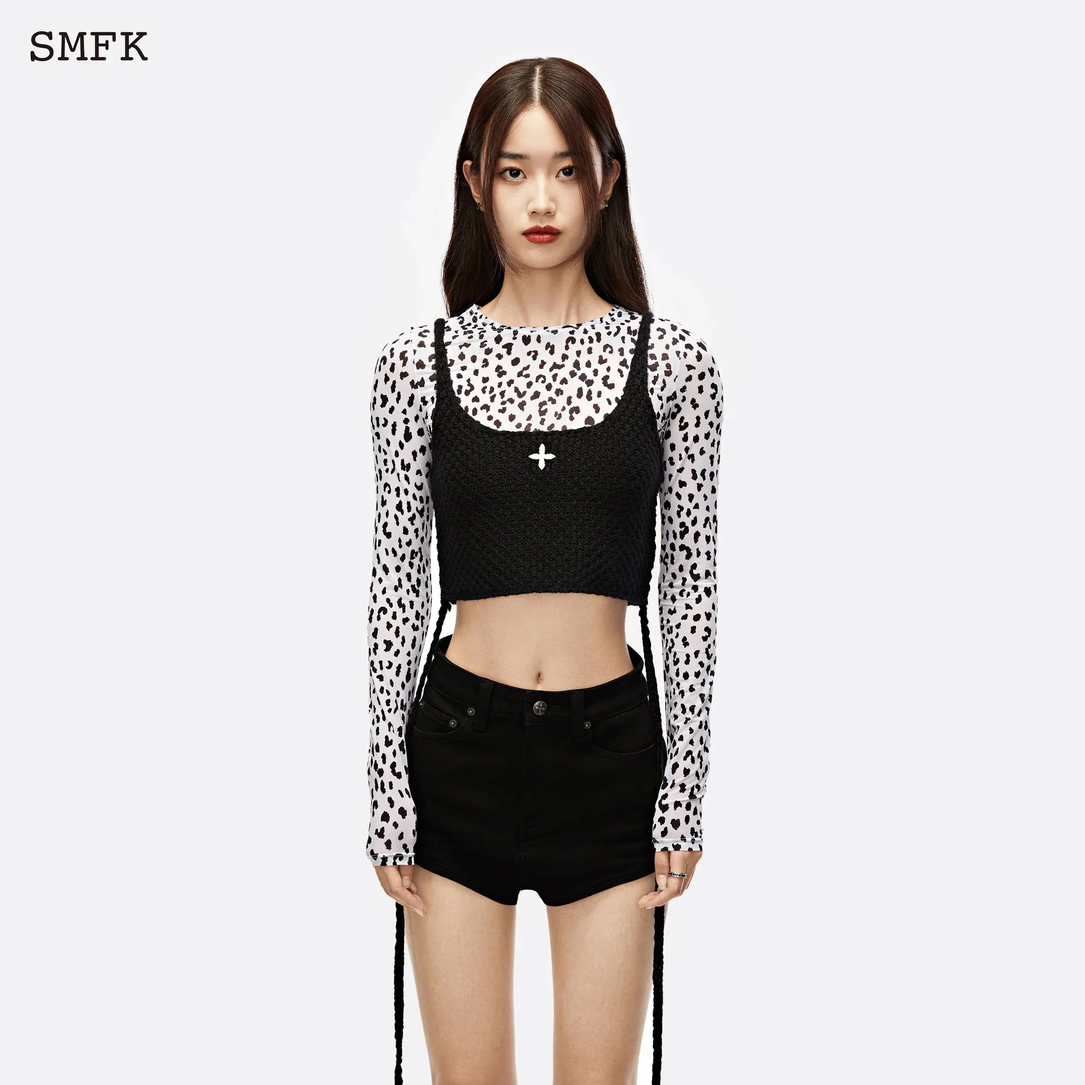 Mermaid Wool Knitted Vest Black