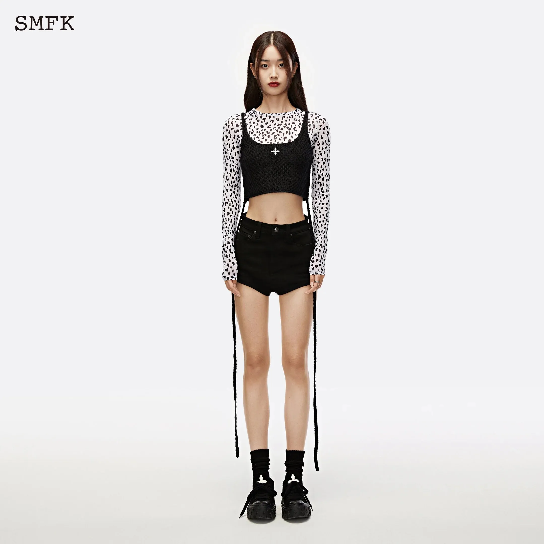 Mermaid Wool Knitted Vest Black