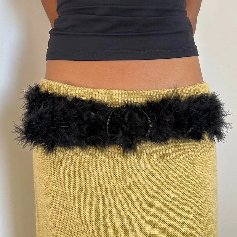 Naya Metal Buckle Furry Belt