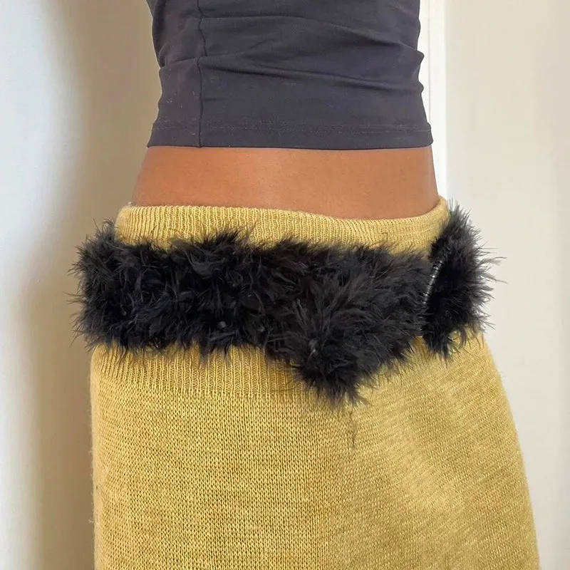 Naya Metal Buckle Furry Belt
