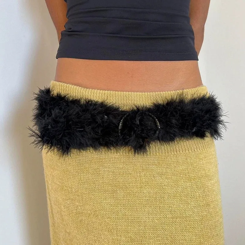 Naya Metal Buckle Furry Belt