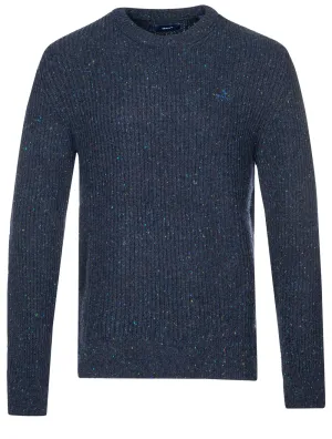 Neps Ribbed Crew Neck Sweater Evening Blue