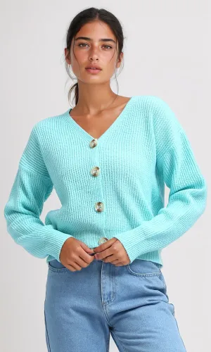 O198715 Winter Long Sleeves Short Cardigan - Mentgreen