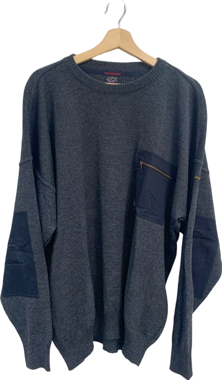 Paul & Shark Charcoal Wool Acrylic Blend Jumper UK XXL