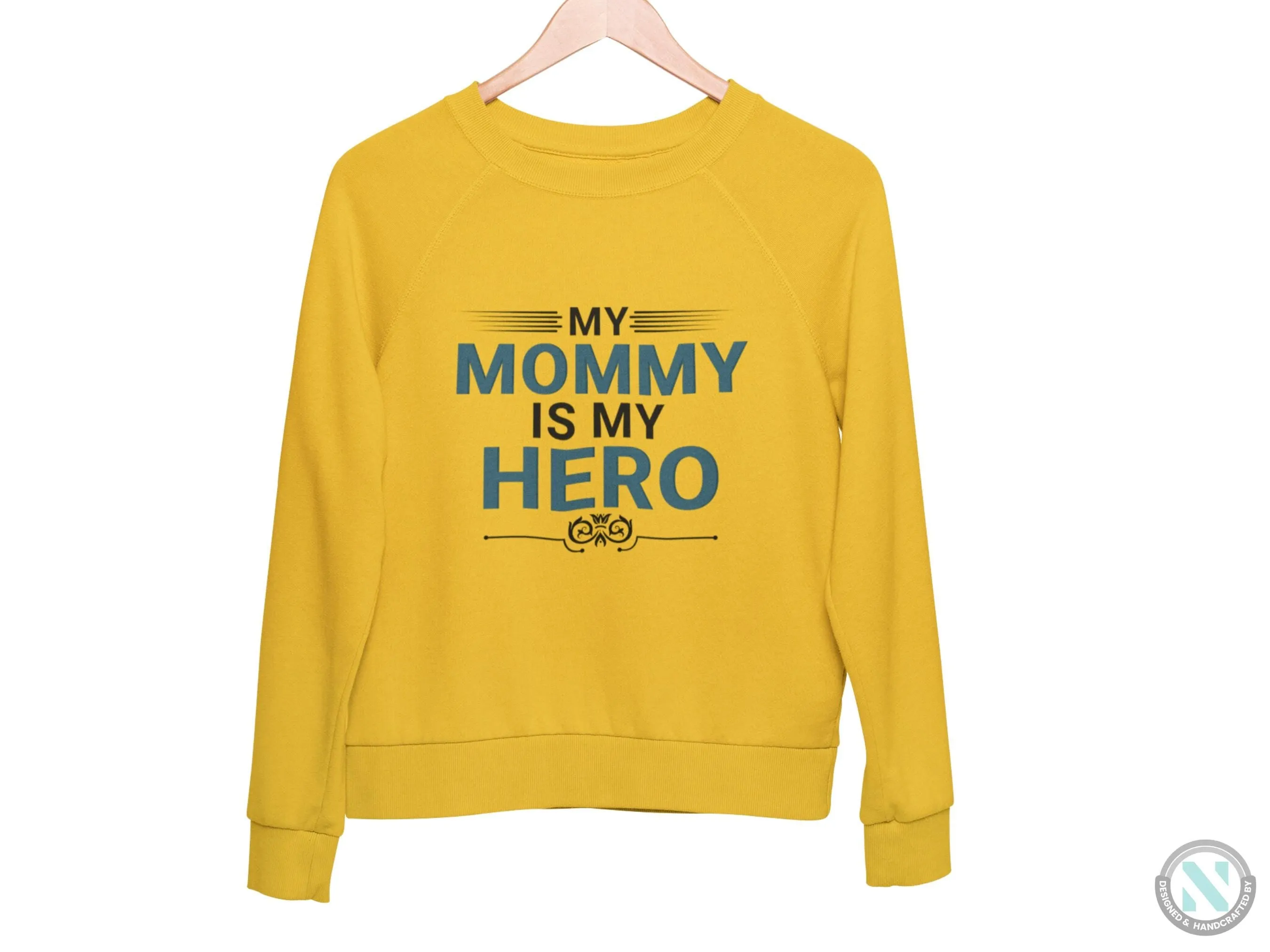 Personalized Long Sleeve Sweatshirt for Toddler Girls With Mommy is My Hero