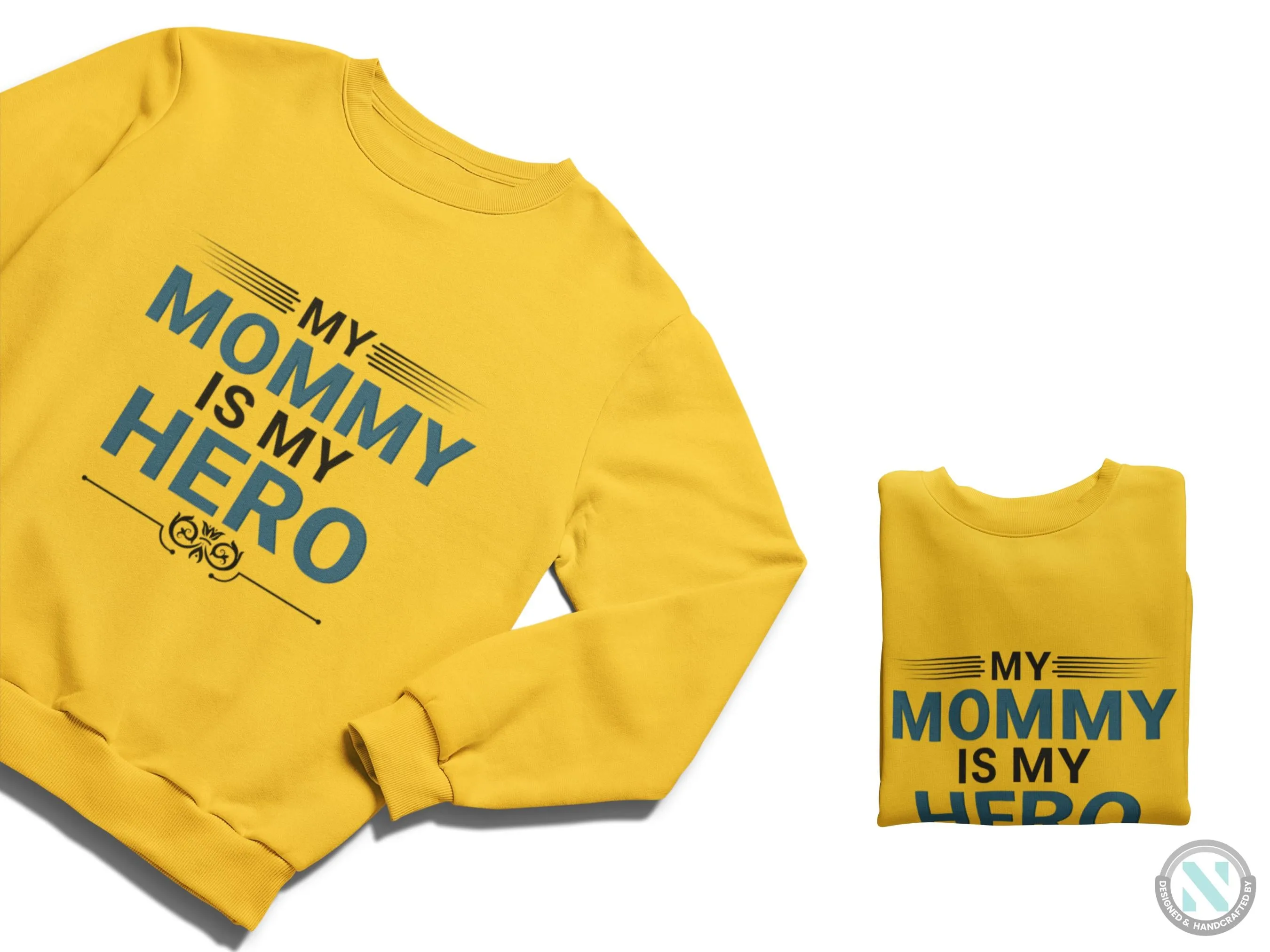 Personalized Long Sleeve Sweatshirt for Toddler Girls With Mommy is My Hero
