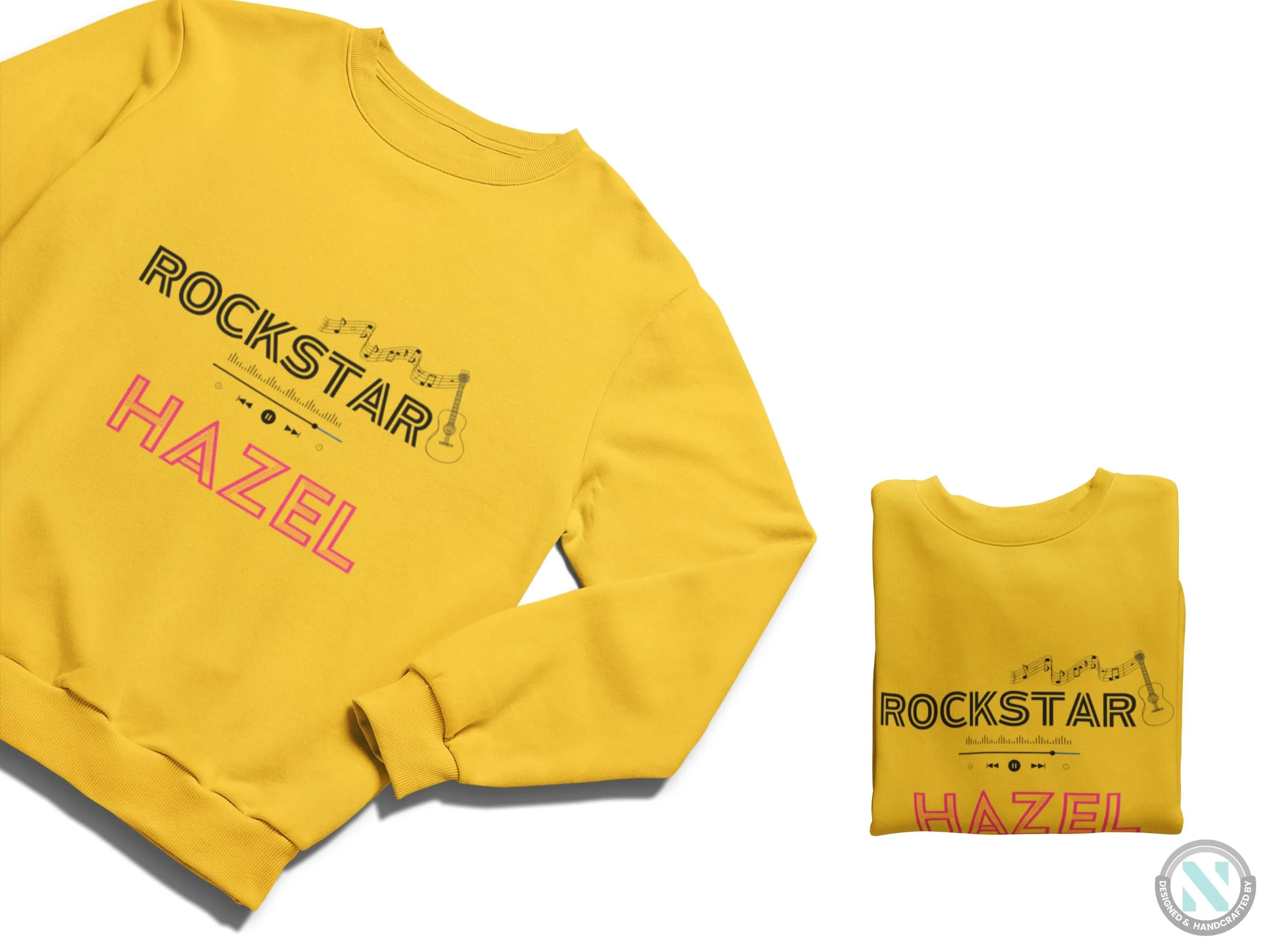 Personalized Name Toddler Boys Sweatshirt Gift with ROCKSTAR