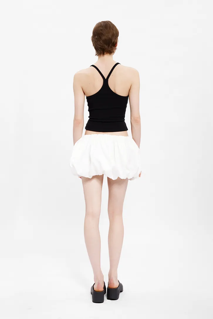 Preppy Mid-Rise Bubble Skirt