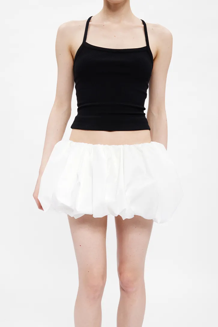 Preppy Mid-Rise Bubble Skirt