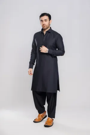 Serene Winter Navy Blue Shalwar Kameez | Kaptan