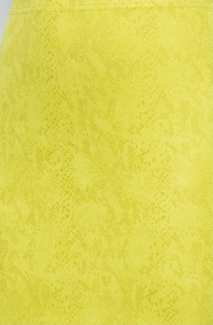 Snake Print Skirt - Lime
