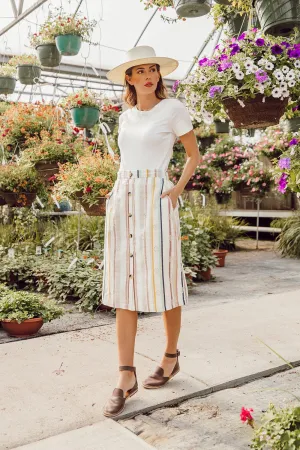 Striped Midi Skirt